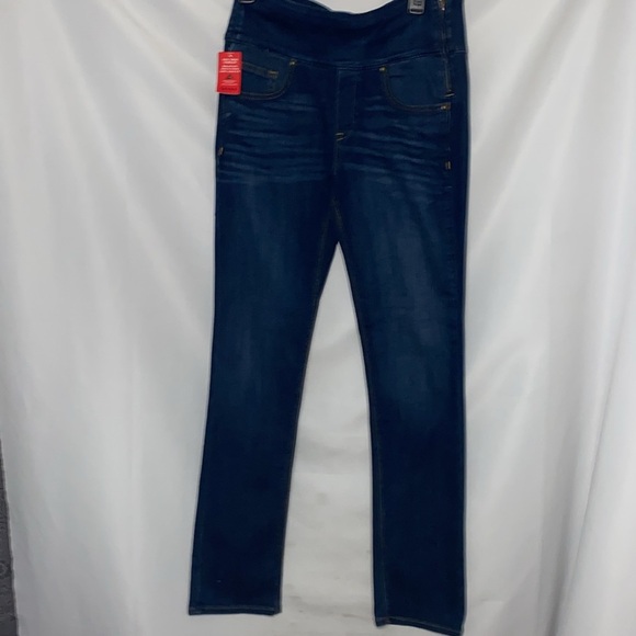 NWT SPANX THE SIGNATURE STRAIGHT SIZE30 Dark Indigo Women's Jeggings side Zipper - Picture 7 of 13